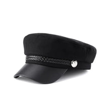 Load image into Gallery viewer, Casual Women Men Hat Spring Autumn Sailor Hats Black Ladies Beret Caps Flat Top Captain Cap Travel Cadet Octagonal Hat
