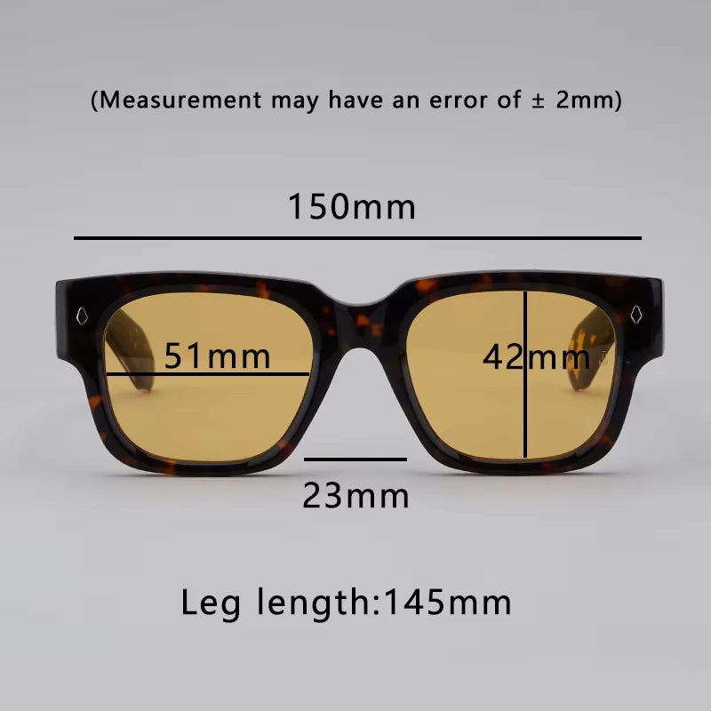 Sunglasses for Men Vintage Acetate Luxury Designer Sunglasses Women Occhiali Da Sole Da Uomo ENZO Red Lens Sunglasses