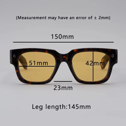 Sunglasses for Men Vintage Acetate Luxury Designer Sunglasses Women Occhiali Da Sole Da Uomo ENZO Red Lens Sunglasses