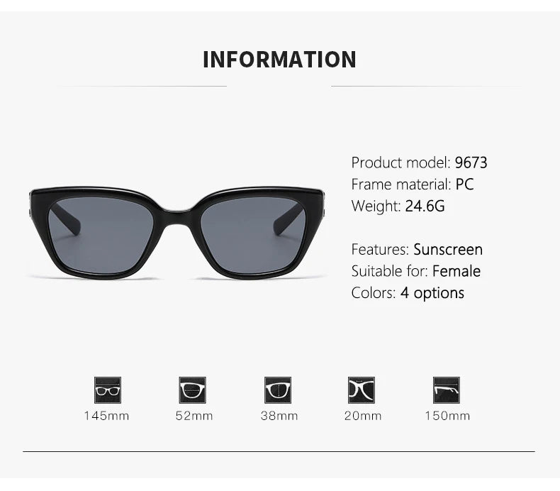 Sunglasses For Women With High-end Face, Small Anti-uv Large Frame Retro Cat Eye Glasses 2025 New Sunglasses 9673