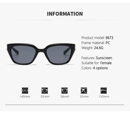 Sunglasses For Women With High-end Face, Small Anti-uv Large Frame Retro Cat Eye Glasses 2025 New Sunglasses 9673