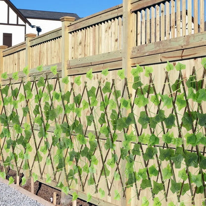 Garden Screening Expanding Trellis Artificial Leaf Privacy Fence Faux Plants Ivy Fence Artificial Faux Ivy Leaves Wooden Fence