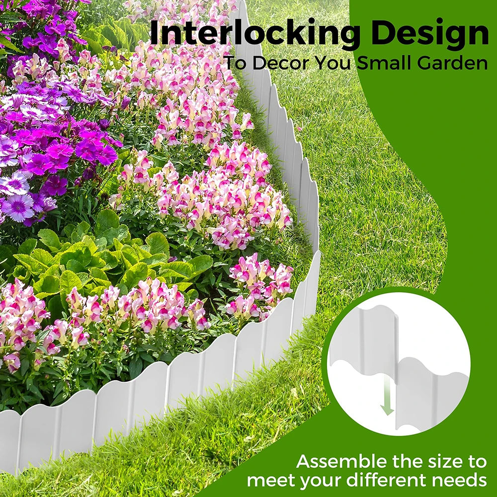 Garden Edging Borders Grass Lawn Fence Path Patio Interlocking Decorative Outdoor Barrier Landscape Edging for Yard Garden