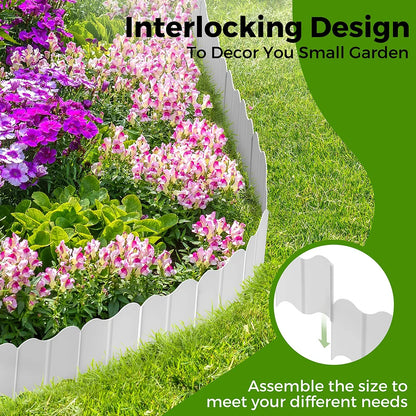Garden Edging Borders Grass Lawn Fence Path Patio Interlocking Decorative Outdoor Barrier Landscape Edging for Yard Garden