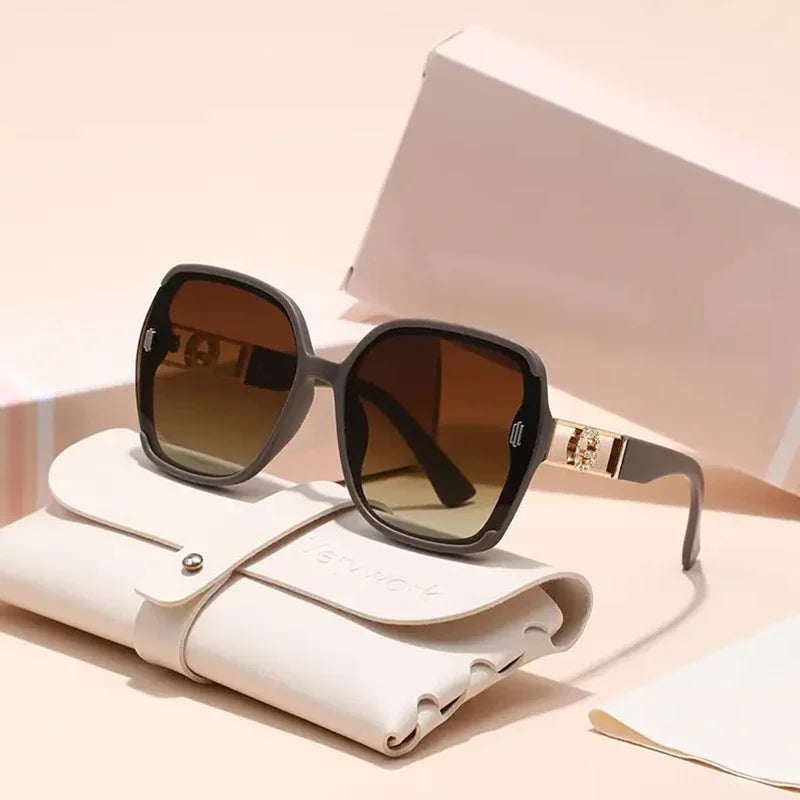 Sunglasses for Women High-end UV Resistant Sunglasses Large Frame Round Face Slim Sunscreen Sunglasses Fashion Accessories 2025