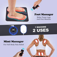 Load image into Gallery viewer, EMS Foot Massage Pads for Improved Circulation, Muscle Relaxation, Plantar Pain Relief, Back and Leg Foot Massage with Remote C
