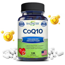 Load image into Gallery viewer, Organic Ultra High Absorption COQ10 Coenzyme Q10 Vascular and Heart Health Blood Pressure Balance Support Energy Brain Function
