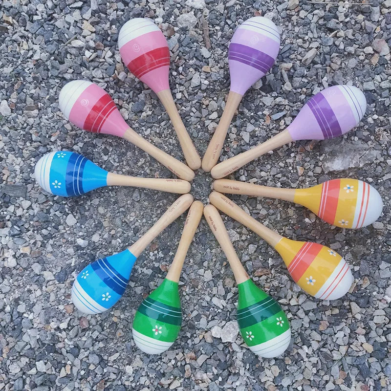 Wooden Handicrafts Colored Medium Sand Hammer Instruments Children's Music Toys Children's Percussion Instruments