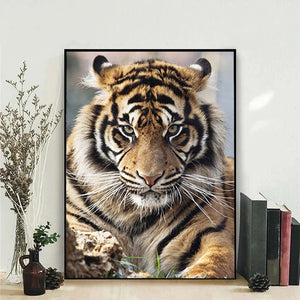 DIY 5D Diamond Painting Tiger & Tiger Cubs Cross-Stitch Diamond Embroidery Full Square/Round Drill Mosaic Painting Decoration