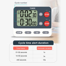 Load image into Gallery viewer, Dual Digital Timer Multifunctional Count UP/Down Timer with Memory Function Cooking Timer Portable for Kitchen Cooking
