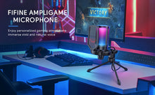 Load image into Gallery viewer, FIFINE Ampligame USB Microphone for Gaming Streaming with Pop Filter Shock Mount&amp;Gain Control,Condenser Mic for PC/MAC
