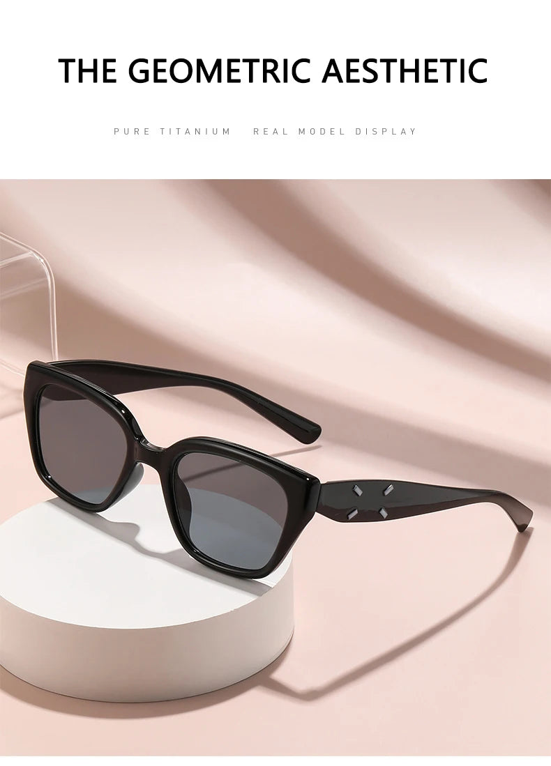 Sunglasses For Women With High-end Face, Small Anti-uv Large Frame Retro Cat Eye Glasses 2025 New Sunglasses 9673