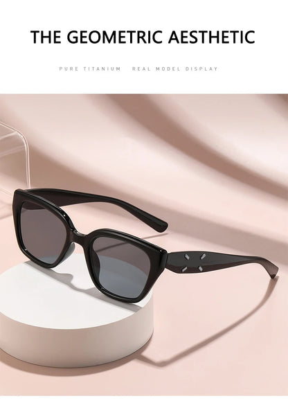 Sunglasses For Women With High-end Face, Small Anti-uv Large Frame Retro Cat Eye Glasses 2025 New Sunglasses 9673
