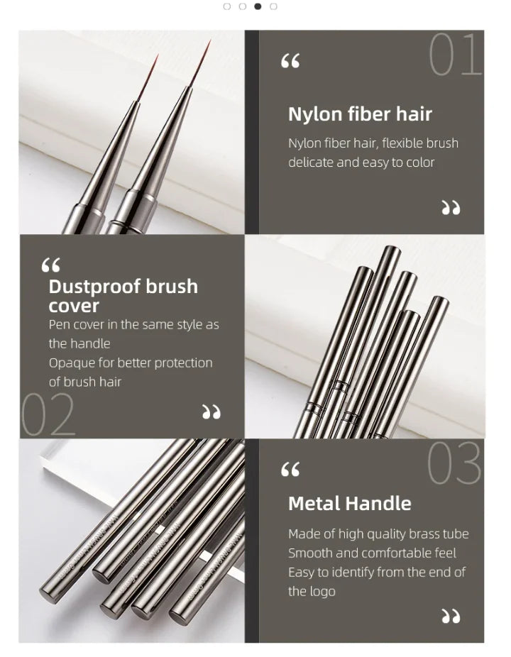 Nails Art Liner Brushes Elongated Lines Striping Drawing Painting 6/9/12/15/18/25mm Nail Design Pen Professional Manicure Tool