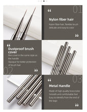 Load image into Gallery viewer, Nails Art Liner Brushes Elongated Lines Striping Drawing Painting 6/9/12/15/18/25mm Nail Design Pen Professional Manicure Tool

