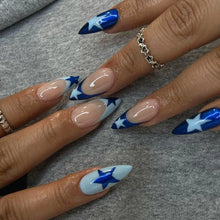 Load image into Gallery viewer, French False Nail for Women Blue Gentle Color Reusable Resin Artificial Nail for Portable DIY Women and Girl Nail Salon at Home
