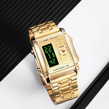 Load image into Gallery viewer, Wrist Watches For Men Top Brand Luxury Golden Men Watches Gold Big Male Wristwatch Man Square Golden Dial Relogio Masculino
