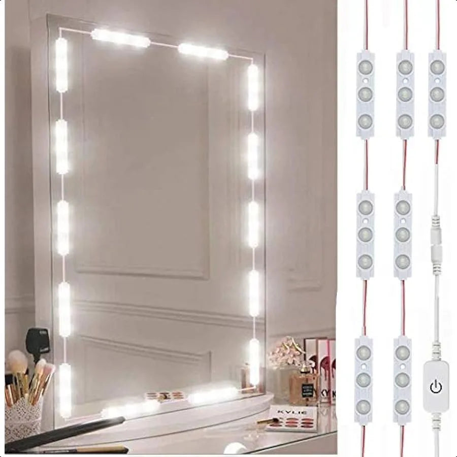 Led Vanity Mirror Lights Hollywood Style Vanity Make Up Light 10ft Ultra Bright White LED Dimmable Touch Control Lights Strip f