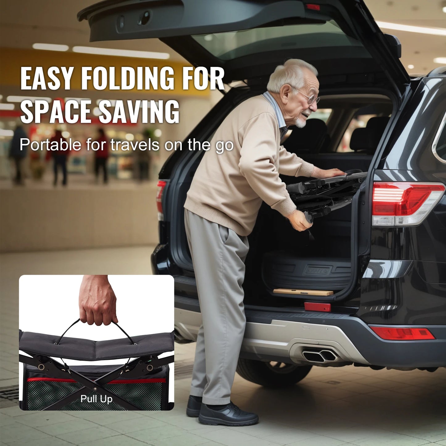 Folding Rollator Walker for Seniors and Adults Lightweight Aluminum Rolling Walker with Seat and Adjustable Handle 4-Wheel