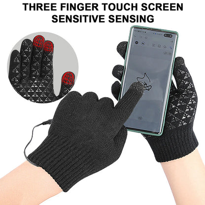 Electric Heated Gloves Winter Warm Gloves USB Touch Screen Gloves Motorcycle Snowboard Cycling Hand Warmer for Driving Skiing
