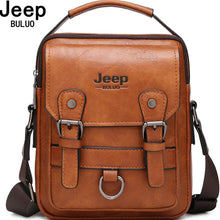 Load image into Gallery viewer, JEEP BULUO Multi-function Business Handbags Men New Man&#39;s Shoulder Bag Large Capacity Leather Messenger Bag Crossbody Big Brand

