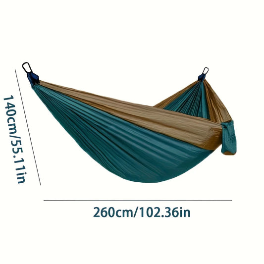 Portable outdoor camping hammock, suitable for backpacking, beach, backyard, garden, hiking, all seasons.
