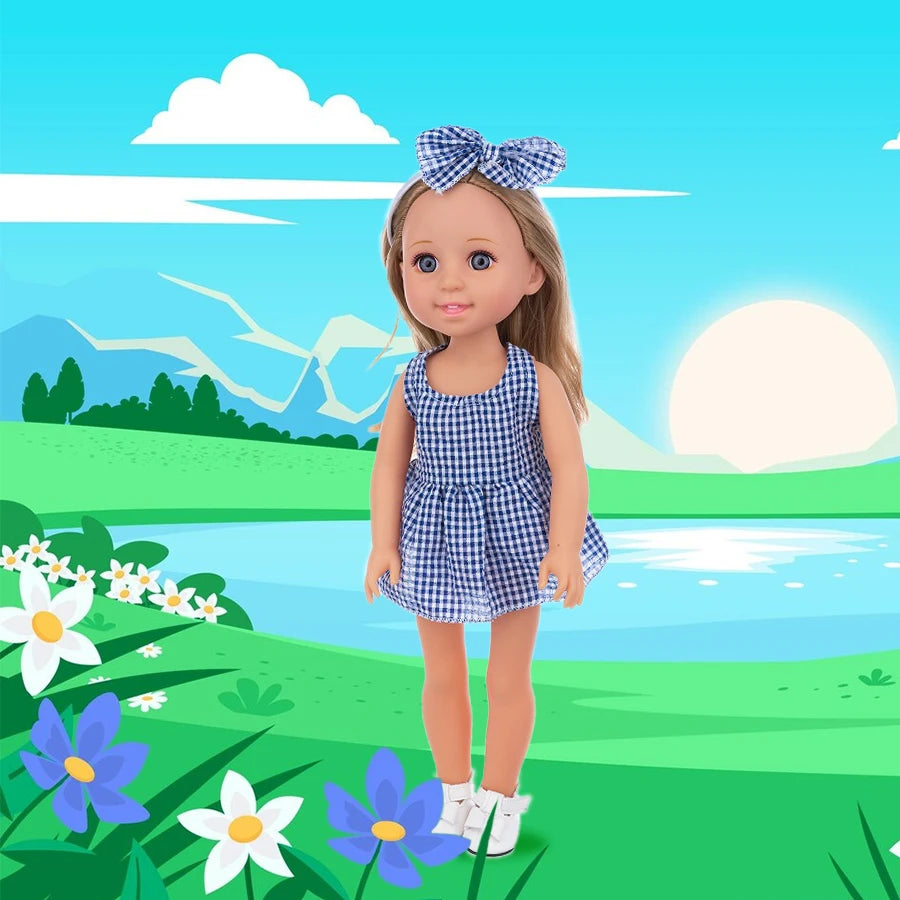 15Inch&38Cm Pop Doll Clothes Dress Set Top Short Skirt For American Reborn Baby Doll Clothing Camera Accessories Girl's Toys