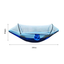 Load image into Gallery viewer, Outdoor Camping Hammock With Mosquito Net Lightweight Hanging Hammocks High Strength Parachute Fabric Hanging Bed Net 250x120cm
