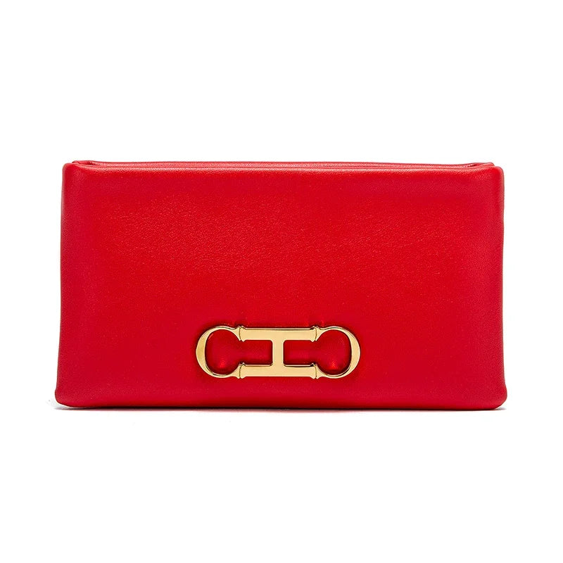 CH Women's Brand Clutch Elegant Design Sense Women's Bag Going Out Fashion Alphabet Design Leather Bag