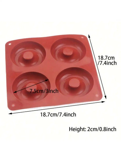 1PC 4 Holes Donut Silicone Mold High Temperature Resistant Big Donut Cake Pudding Jelly Chocolate DIY Mould Cake Baking Tools
