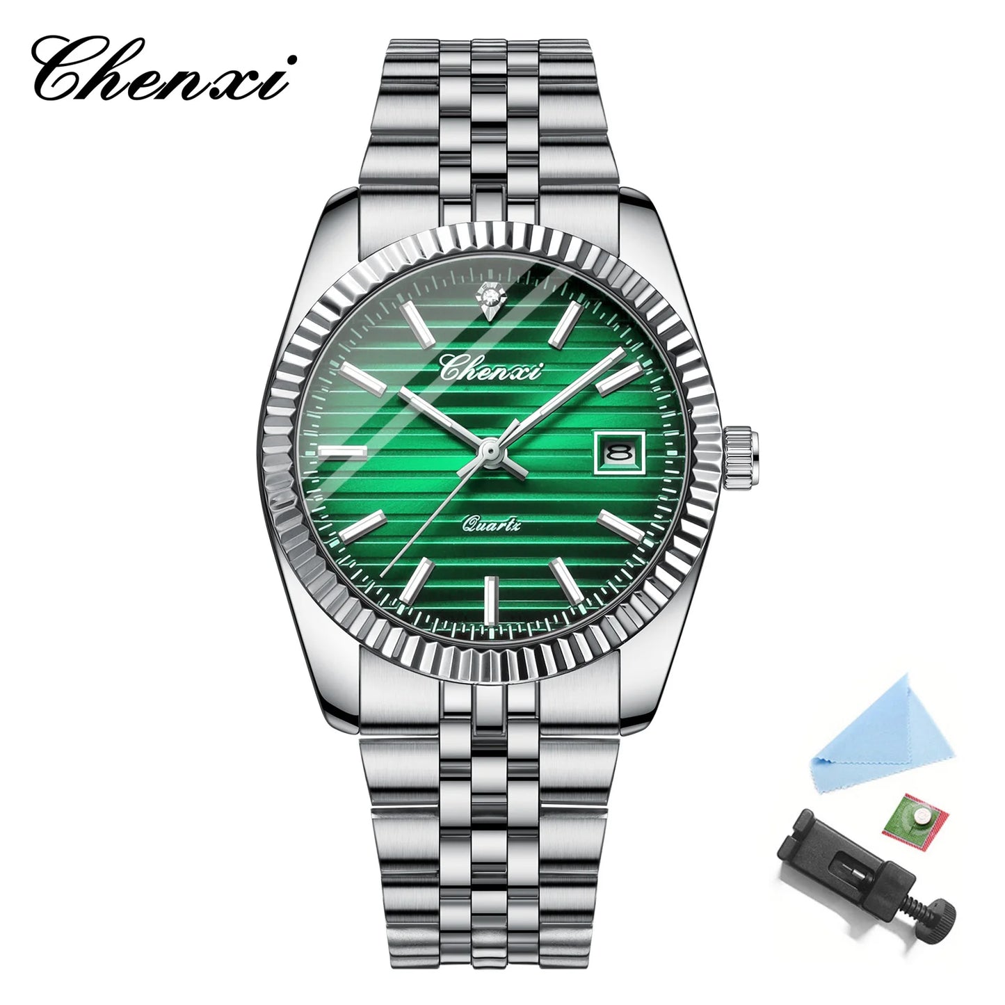 Watches For Men High Quality Brand Luxury Luminous Date Quartz Watch Waterproof Stainless Steel Wristwatch Fashion New CHENXI