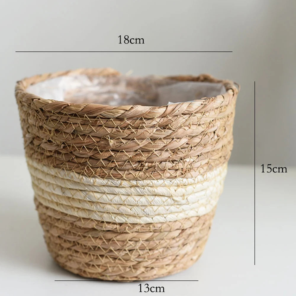 Grass Planter Basket Indoor Outdoor Flower Pots Cover Plant Containers for Home Pot Decorative Plant Pot House Garden Supplies