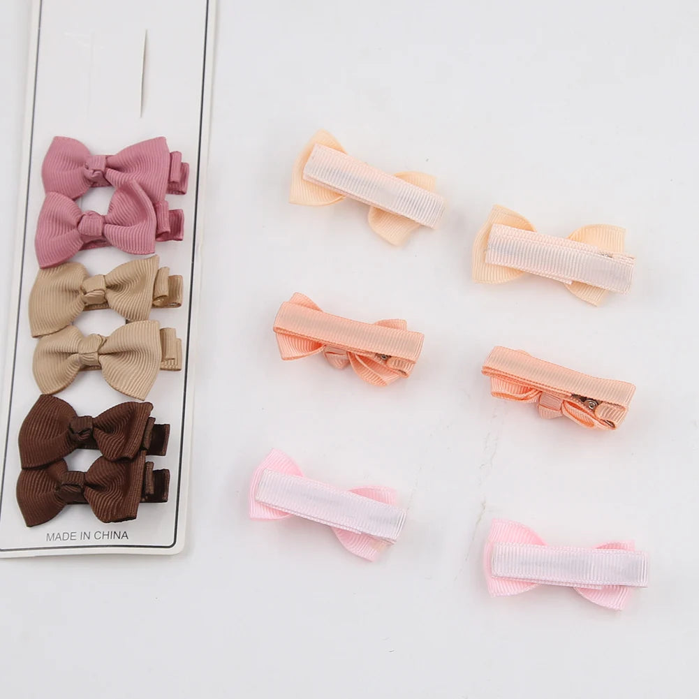 36Pcs/Lot Solid Color Grosgrain Ribbon Bowknot Kids Hair Clips Handmade Bows Baby Girls Barrettes Hairpins Photo Props Gift Set