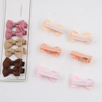 36Pcs/Lot Solid Color Grosgrain Ribbon Bowknot Kids Hair Clips Handmade Bows Baby Girls Barrettes Hairpins Photo Props Gift Set