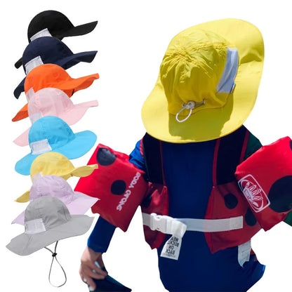 Kids Adjustable Sun Protection Breathable Daily Leisure Bucket Hat Summer Wide Brim sun hat For Fishing, Hiking, Mountaineering