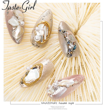 1 Pot Nails Abalone Shell Fragments Texture Natural Sea Shell 3d Charm Nail Art Decoration Slice DIY Beauty Salon Tools new