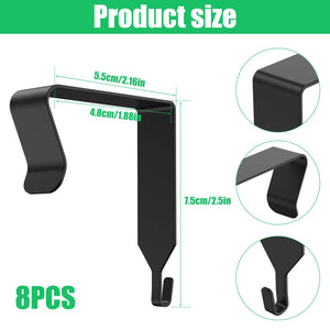 8Pcs Over The Door Hooks Metal Over The Door Hangers Strong Bearing Capacity Clothes Hooks Sturdy Anti-Slip Over The Door Hooks