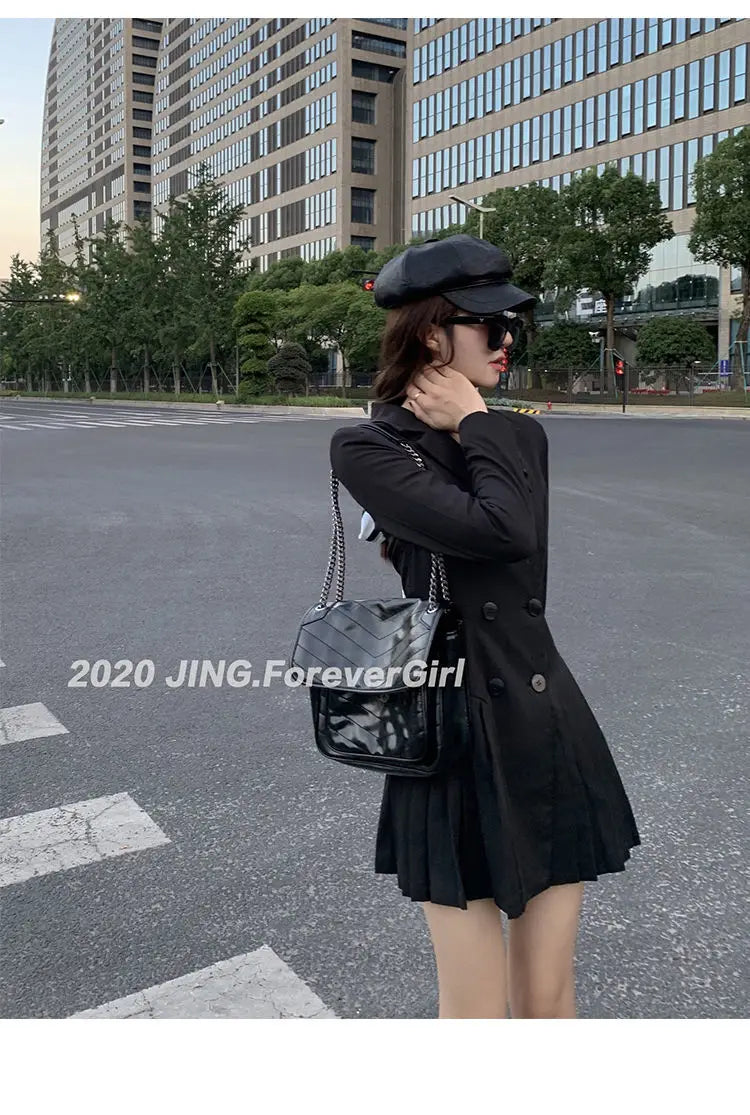 Women's Dress Blazer Clothing Chic and Elegant Pretty Female Dresses 2024 Formal Occasion Spring Retro Promotion Loose X Xxl Y2k