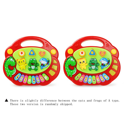 Kids Cartoon Piano Keyboard Game with Animal Sounds Flashing Light Music Baby Instrument Music Toys Educational Toys Kids Gifts