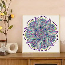 Load image into Gallery viewer, 1 set of colorful Mandala themed diamond painting set, DIY 5D color special shape crystal diamond partially inlaid painting desi
