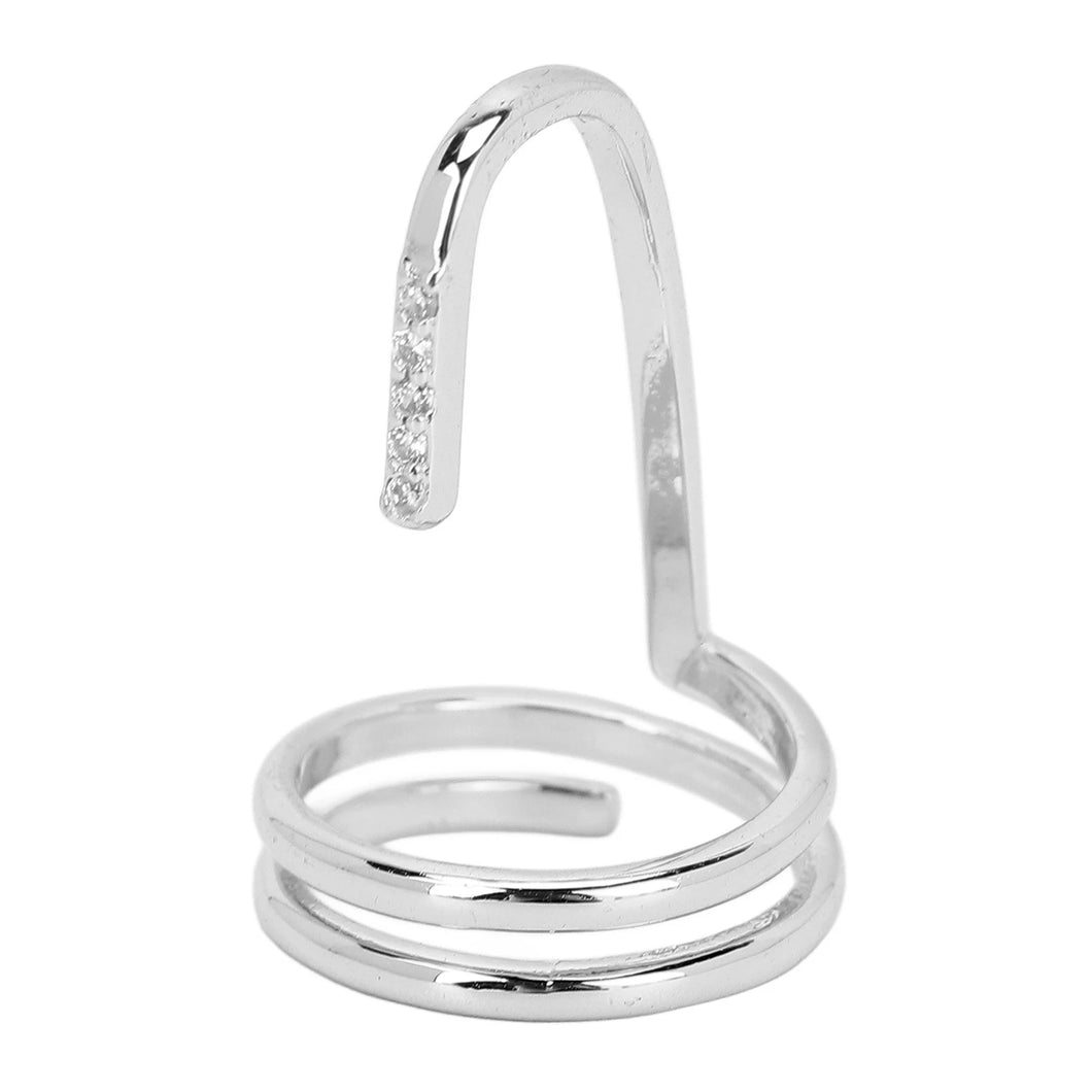 Decorative Nail Ring Fashion Fingertip Jewelry Nail Art Ring Ladies Wearing Nail AccessoriesPlatinum
