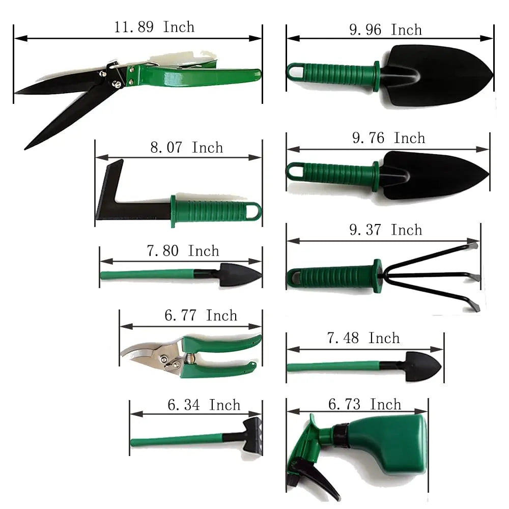 Garden tool set, gardening gift 10 pieces of plant hand tool set, suitable for women and men gardeners