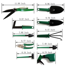 Load image into Gallery viewer, Garden tool set, gardening gift 10 pieces of plant hand tool set, suitable for women and men gardeners
