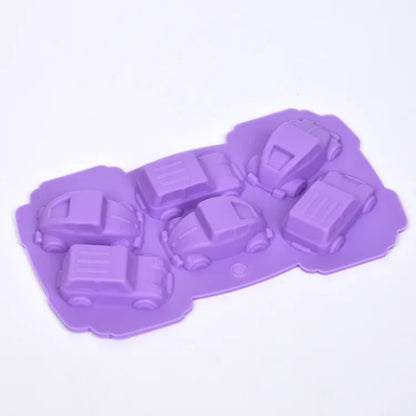Cartoon Car Shape Silicone Mold, Chocolate Muffin Ice Baking Pan,Soap Pastry Bakeware ,Kicthen Cake Decoration Silicone Mold