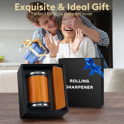 Knife Sharpener Tool, Rolling Knife Sharpeners Kit, Kitchen Knivies Sharpener with Diamond and Ceramic for Steel, Knife Sharpeni