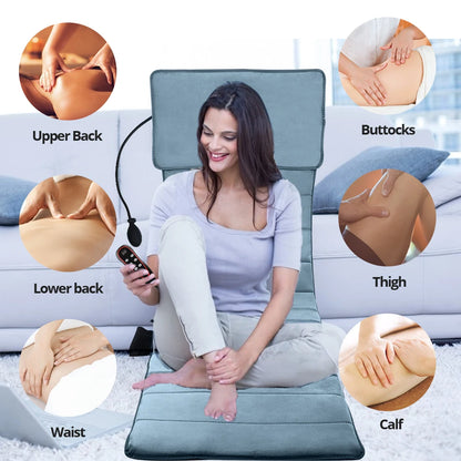 Massager Chair Pad Electric Heating Vibrating Cervical Neck Back Body Cushion Massag for Car Home Lumbar Mattress Pain Relief