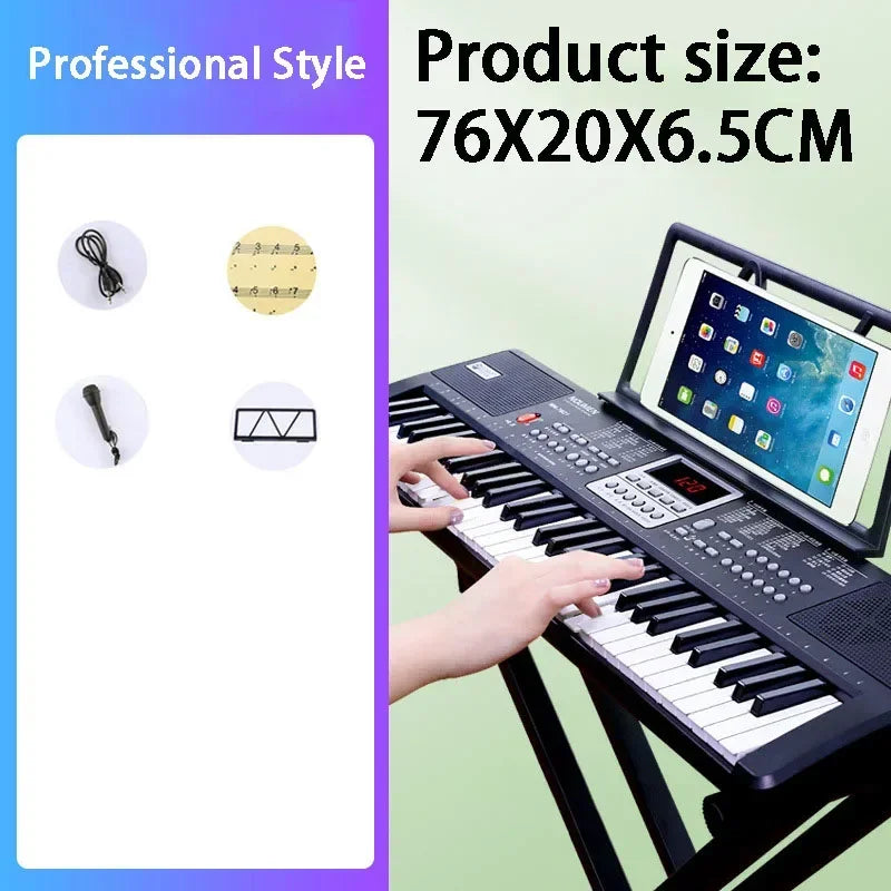 61 Keys Electronic Piano Professional Adult Children Beginner Keyboard Instrument Portable Electronic Organ Musical Synthesizer