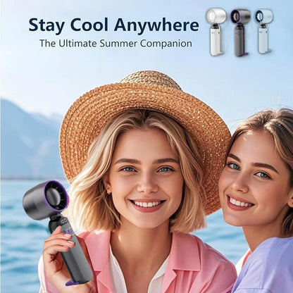 Handheld mini fan 3 in1 Portable Fan Rechargeable Handheld Turbo Fans  5 Speed USB Foldable Portable Neck Hanging Fans