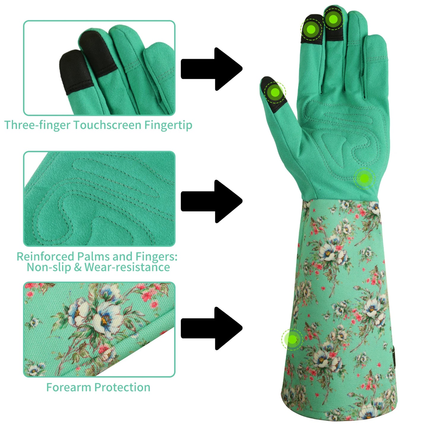 Gardening Gloves for Women Breathable leather Garden Gloves with Grip Thorn-Proof Puncture-Resistant Work Gloves