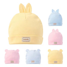 Load image into Gallery viewer, Baby Hat for Newborn Solid Color Cap Kids Bunny Hats Children Soft Cotton Breathable Sweat-Absorbent Boys Girls Baby Stuff
